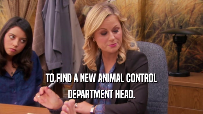 TO FIND A NEW ANIMAL CONTROL DEPARTMENT HEAD. 