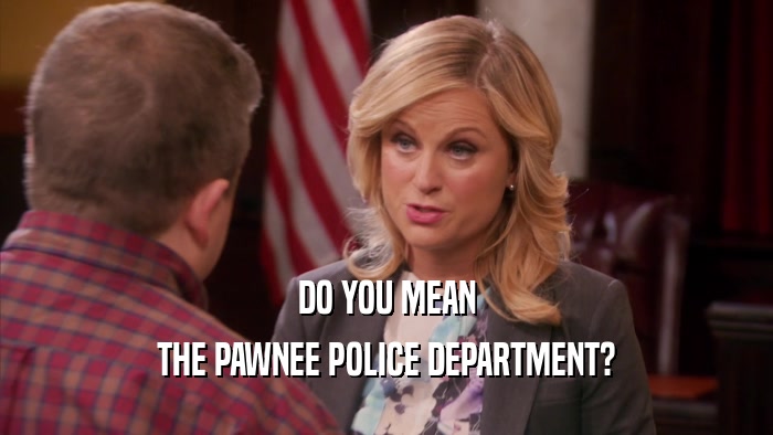 DO YOU MEAN THE PAWNEE POLICE DEPARTMENT? 