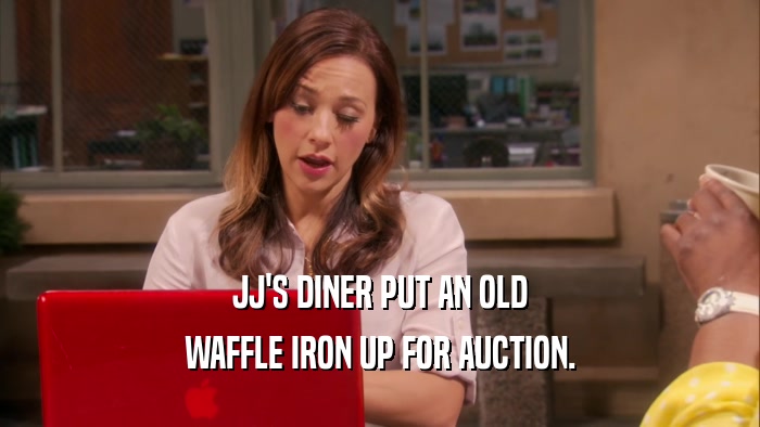 JJ'S DINER PUT AN OLD WAFFLE IRON UP FOR AUCTION. 