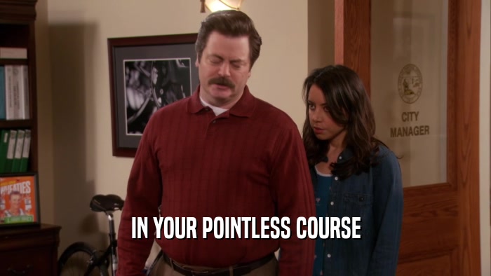 IN YOUR POINTLESS COURSE  