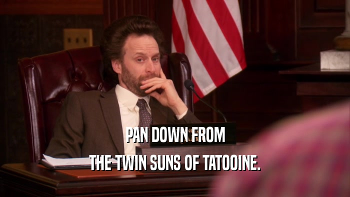 PAN DOWN FROM THE TWIN SUNS OF TATOOINE. 