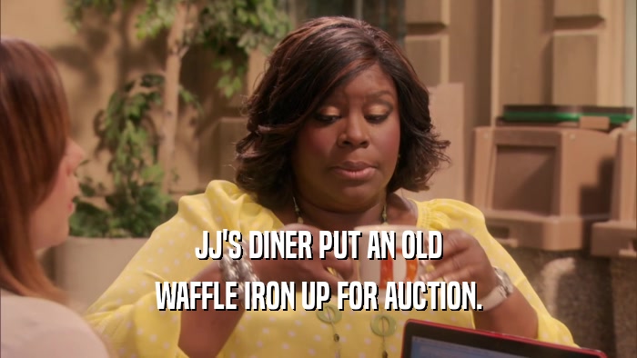 JJ'S DINER PUT AN OLD WAFFLE IRON UP FOR AUCTION. 