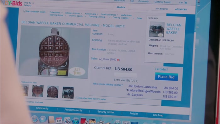 JJ'S DINER PUT AN OLD WAFFLE IRON UP FOR AUCTION. 