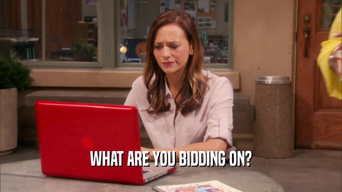 WHAT ARE YOU BIDDING ON?  