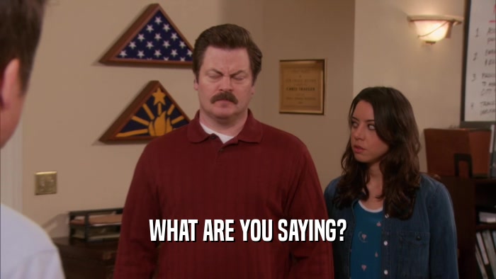 WHAT ARE YOU SAYING?  