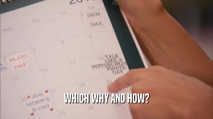 WHICH WHY AND HOW?  