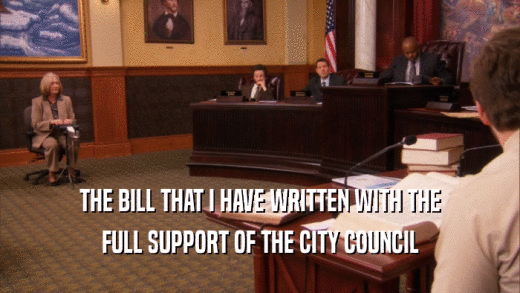 THE BILL THAT I HAVE WRITTEN WITH THE FULL SUPPORT OF THE CITY COUNCIL 