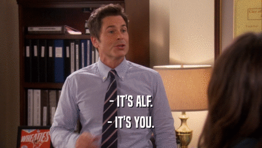 - IT'S ALF. - IT'S YOU. 