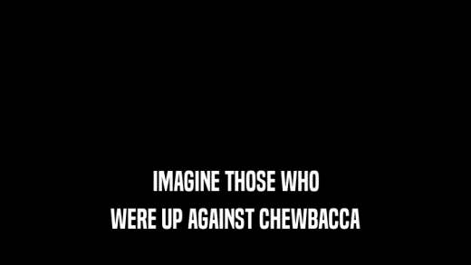 IMAGINE THOSE WHO WERE UP AGAINST CHEWBACCA 