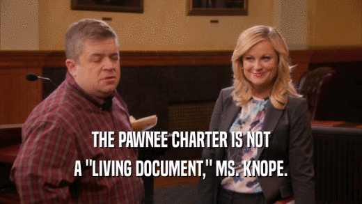 THE PAWNEE CHARTER IS NOT A 