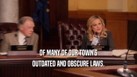 OF MANY OF OUR TOWN'S OUTDATED AND OBSCURE LAWS. 