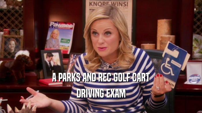 A PARKS AND REC GOLF CART DRIVING EXAM 