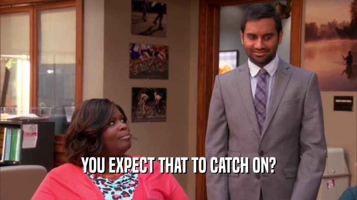 YOU EXPECT THAT TO CATCH ON?  