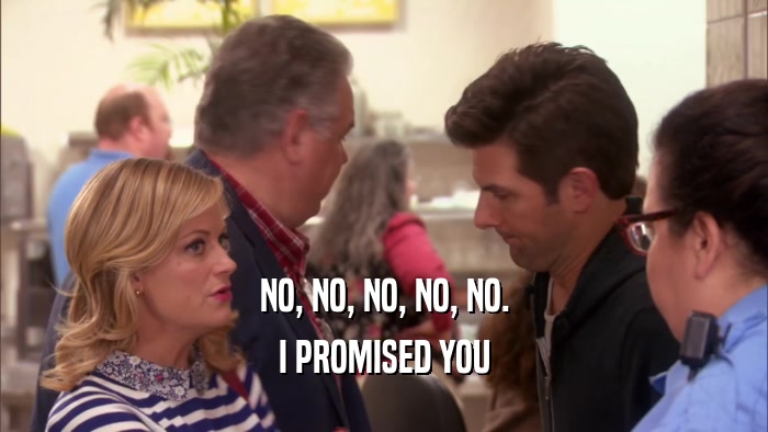 NO, NO, NO, NO, NO. I PROMISED YOU 
