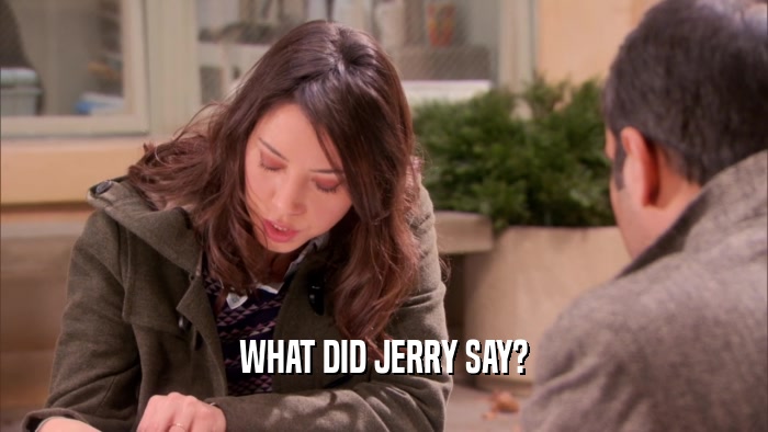 WHAT DID JERRY SAY?  