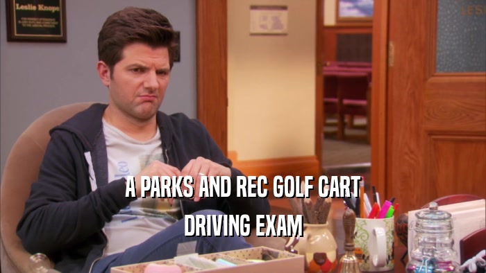 A PARKS AND REC GOLF CART DRIVING EXAM 
