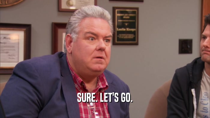 SURE. LET'S GO.  