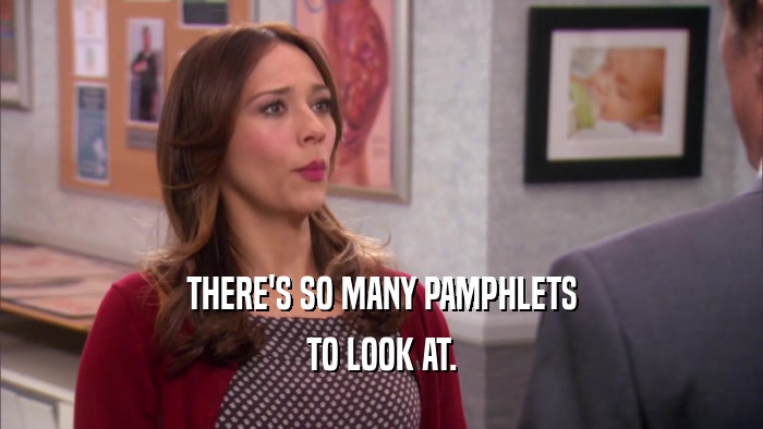 THERE'S SO MANY PAMPHLETS TO LOOK AT. 