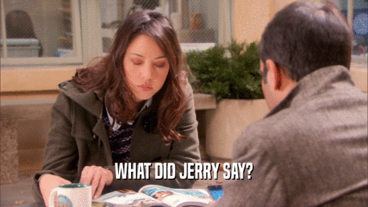 WHAT DID JERRY SAY?  
