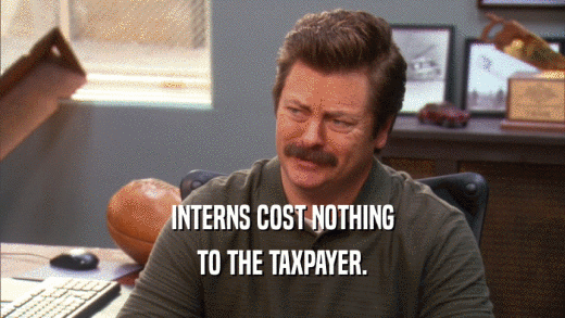INTERNS COST NOTHING
 TO THE TAXPAYER.
 