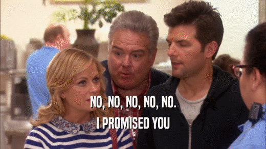NO, NO, NO, NO, NO. I PROMISED YOU 