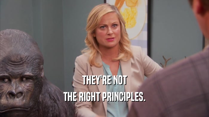 THEY'RE NOT THE RIGHT PRINCIPLES. 