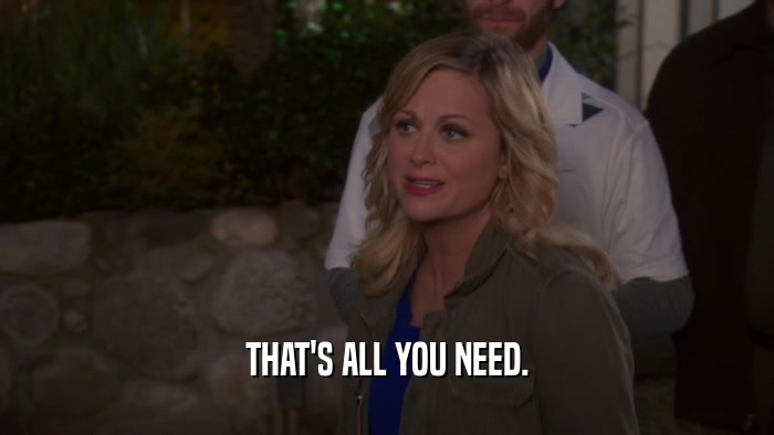 THAT'S ALL YOU NEED.  