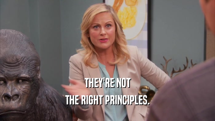 THEY'RE NOT THE RIGHT PRINCIPLES. 