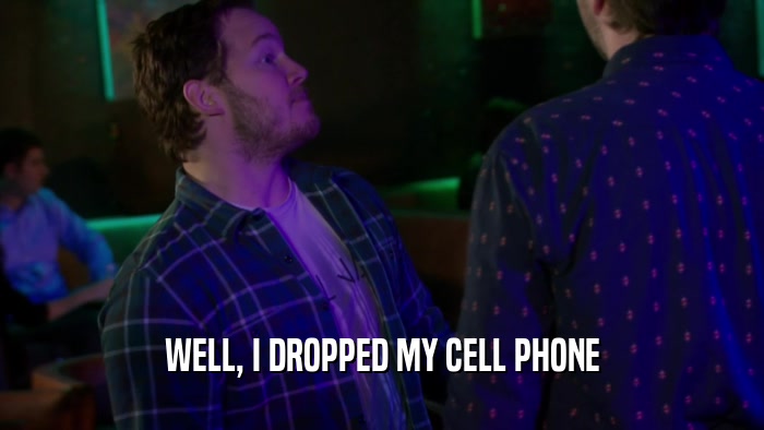 WELL, I DROPPED MY CELL PHONE  