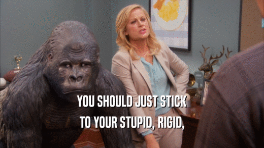 YOU SHOULD JUST STICK TO YOUR STUPID, RIGID, 