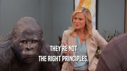 THEY'RE NOT THE RIGHT PRINCIPLES. 