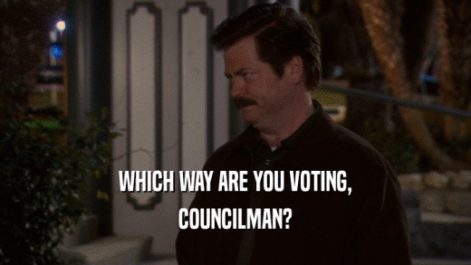 WHICH WAY ARE YOU VOTING, COUNCILMAN? 