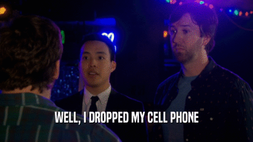WELL, I DROPPED MY CELL PHONE  