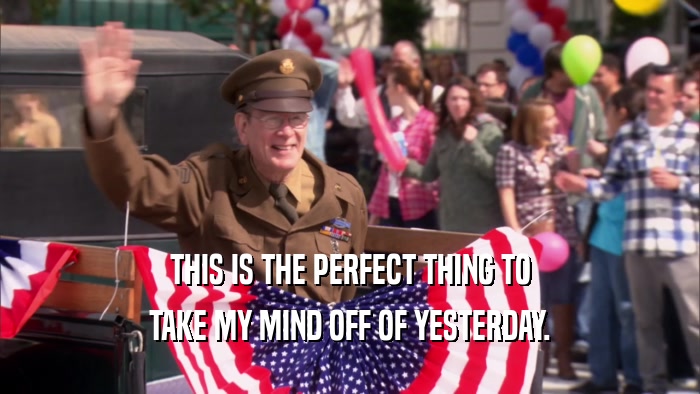 THIS IS THE PERFECT THING TO TAKE MY MIND OFF OF YESTERDAY. 
