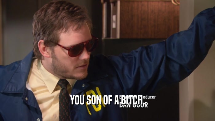 YOU SON OF A BITCH.  