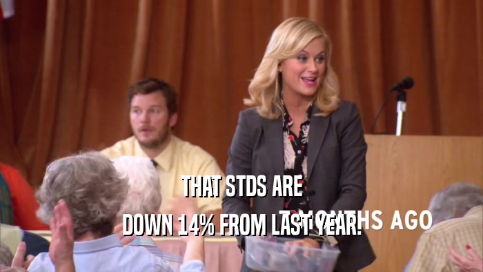 THAT STDS ARE DOWN 14% FROM LAST YEAR. 
