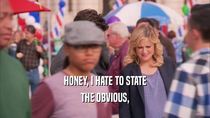 HONEY, I HATE TO STATE THE OBVIOUS, 