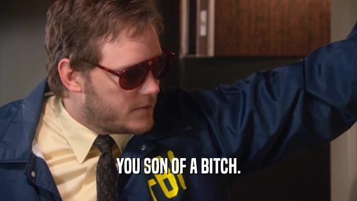 YOU SON OF A BITCH.  
