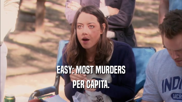 EASY: MOST MURDERS PER CAPITA. 