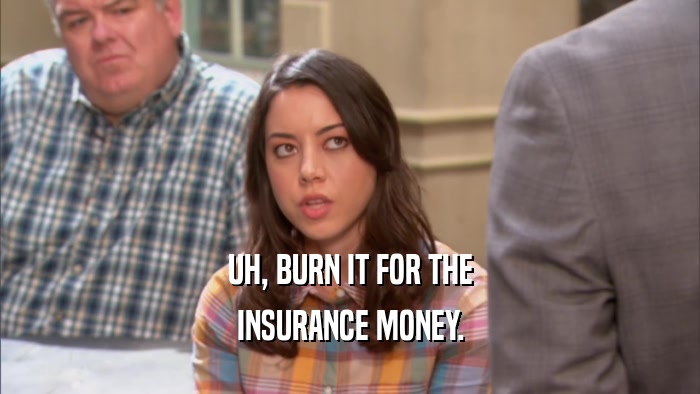 UH, BURN IT FOR THE INSURANCE MONEY. 