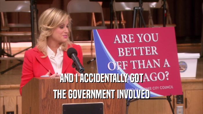 AND I ACCIDENTALLY GOT THE GOVERNMENT INVOLVED 