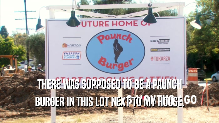 THERE WAS SUPPOSED TO BE A PAUNCH BURGER IN THIS LOT NEXT TO MY HOUSE. 