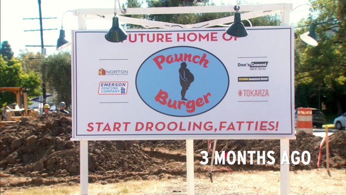 THERE WAS SUPPOSED TO BE A PAUNCH BURGER IN THIS LOT NEXT TO MY HOUSE. 