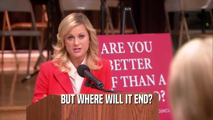 BUT WHERE WILL IT END?  