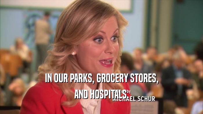 IN OUR PARKS, GROCERY STORES, AND HOSPITALS. 