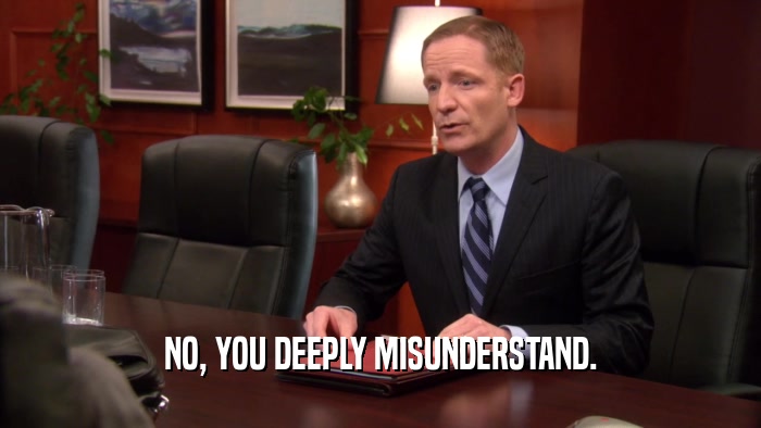 NO, YOU DEEPLY MISUNDERSTAND.  