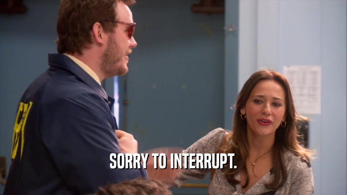 SORRY TO INTERRUPT.  