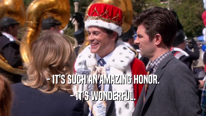 - IT'S SUCH AN AMAZING HONOR. - IT'S WONDERFUL. 