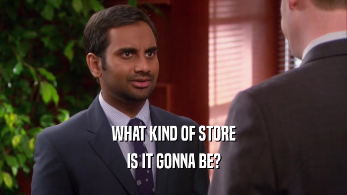 WHAT KIND OF STORE IS IT GONNA BE? 