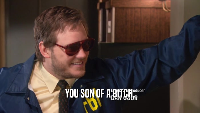 YOU SON OF A BITCH.  